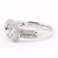 14K White Gold Diamond Halo Ring w/ 0.25ct Center Diamond ZEI Hallmark Size 6.75