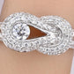 14K White Gold Diamond Halo Ring w/ 0.25ct Center Diamond ZEI Hallmark Size 6.75