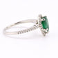 Platinum Pear Cut Emerald & Diamond Halo Ring 1.35ct Ring Size 6.5 IGI Certified