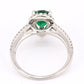 Platinum Pear Cut Emerald & Diamond Halo Ring 1.35ct Ring Size 6.5 IGI Certified