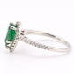 Platinum Pear Cut Emerald & Diamond Halo Ring 1.35ct Ring Size 6.5 IGI Certified
