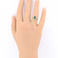 Platinum Pear Cut Emerald & Diamond Halo Ring 1.35ct Ring Size 6.5 IGI Certified