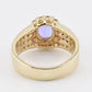 14K Yellow Gold Tanzanite & Diamond Halo Ring Oval Tanzanite Ring Size 7.75