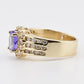 14K Yellow Gold Tanzanite & Diamond Halo Ring Oval Tanzanite Ring Size 7.75
