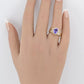 14K Yellow Gold Tanzanite & Diamond Halo Ring Oval Tanzanite Ring Size 7.75