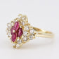 14K Yellow Gold Diamond Cluster Ring 3.05g Size 3