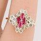 14K Yellow Gold Diamond Cluster Ring 3.05g Size 3