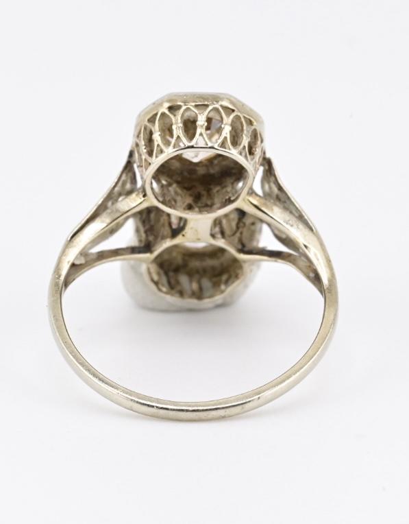 Art Deco Platinum & White Gold Two-Stone Diamond Ring 1.00ctw SI2-I1 6.75