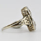 Art Deco Platinum & White Gold Two-Stone Diamond Ring 1.00ctw SI2-I1 6.75