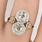 Art Deco Platinum & White Gold Two-Stone Diamond Ring 1.00ctw SI2-I1 6.75