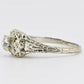 IGI Certified Art Deco 18K White Gold Diamond Ring Size 5.25