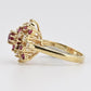 14K Yellow Gold Ruby / Sapphire & Diamond Cluster Ring 4g Size 5.75