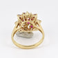 14K Yellow Gold Ruby / Sapphire & Diamond Cluster Ring 4g Size 5.75