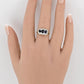 14K Yellow Gold Sapphire & Diamond Ring | Natural Oval Blue Sapphires