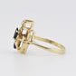 IGI Certified 14K Yellow Gold Sapphire & Diamond Ring Size 8.5