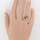 IGI Certified 14K Yellow Gold Sapphire & Diamond Ring Size 8.5