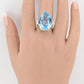 Massive Blue Topaz Ring 14K Yellow Gold 15.70g w/ Side Diamonds Size 9