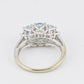 14K White Gold Three Oval Aquamarine & Diamond Ring 5.75 – 3.34 Grams