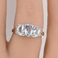 14K White Gold Three Oval Aquamarine & Diamond Ring 5.75 – 3.34 Grams