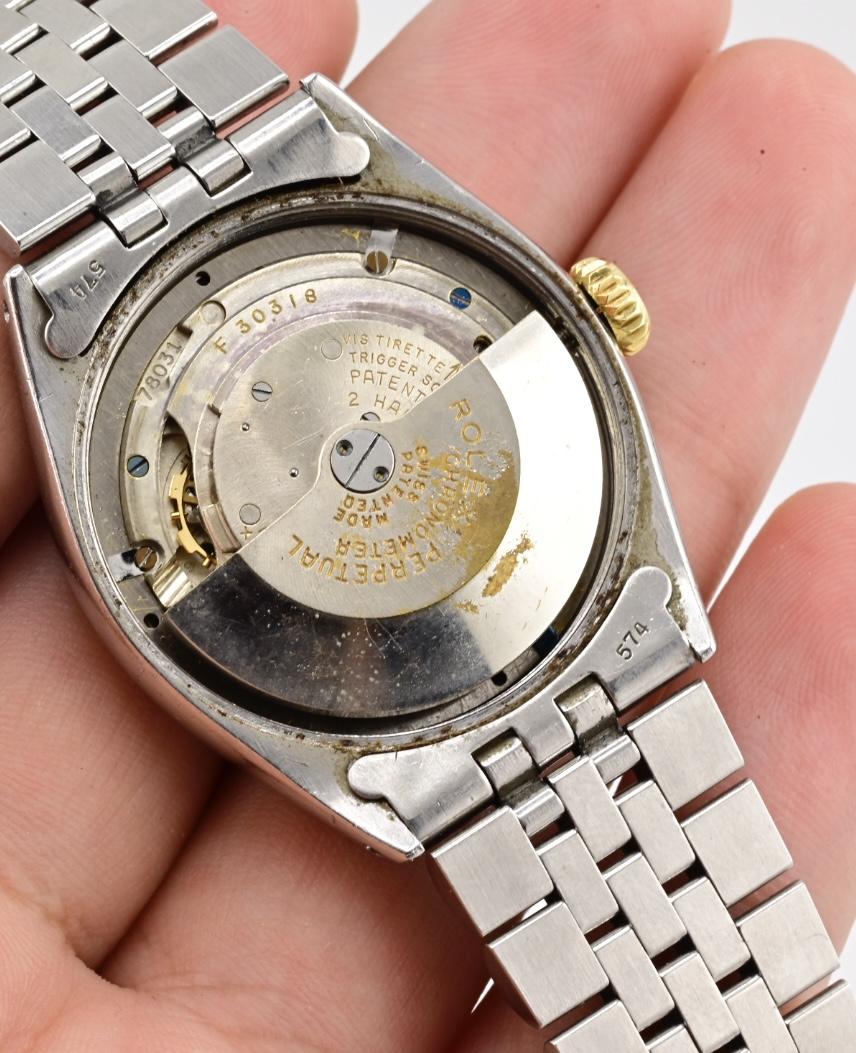 Rolex Oyster Perpetual 6085 Black Dial Stainless Steel & Gold Bezel Automatic Wa