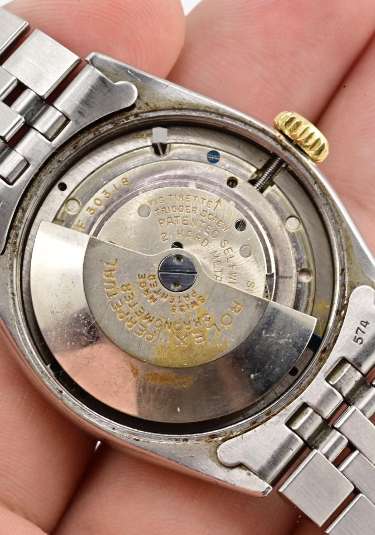Rolex Oyster Perpetual 6085 Black Dial Stainless Steel & Gold Bezel Automatic Wa