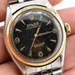 Rolex Oyster Perpetual 6085 Black Dial Stainless Steel & Gold Bezel Automatic Wa