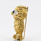 18K Solid Yellow Gold Owl Brooch 19.09g Diamond Eyes Marked 18K