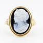 Vintage Sardonyx Cameo Ring 14K Yellow Gold 4.87 Grams Ring Size 6.25