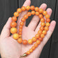Fine Round Beaded Antique Butterscotch Amber Necklace 38 Grams