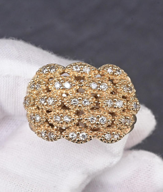 Sonia B 14K Diamond Cluster Ring • 15.04g Solid Gold • Size 8