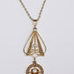 IGI Certified 14K Yellow Gold Pearl Pendant Necklace w/ Natural Diamond