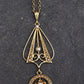 IGI Certified 14K Yellow Gold Pearl Pendant Necklace w/ Natural Diamond