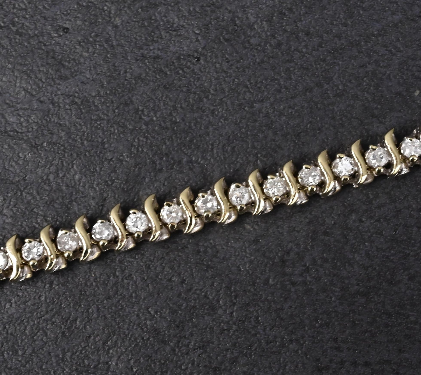 14K Yellow Gold Tennis Bracelet 1.68ct Natural Diamonds IGI Certified 7”
