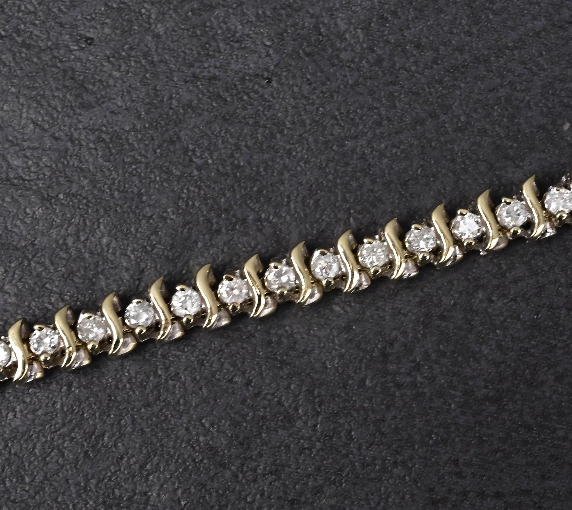 14K Yellow Gold Tennis Bracelet 1.68ct Natural Diamonds IGI Certified 7”