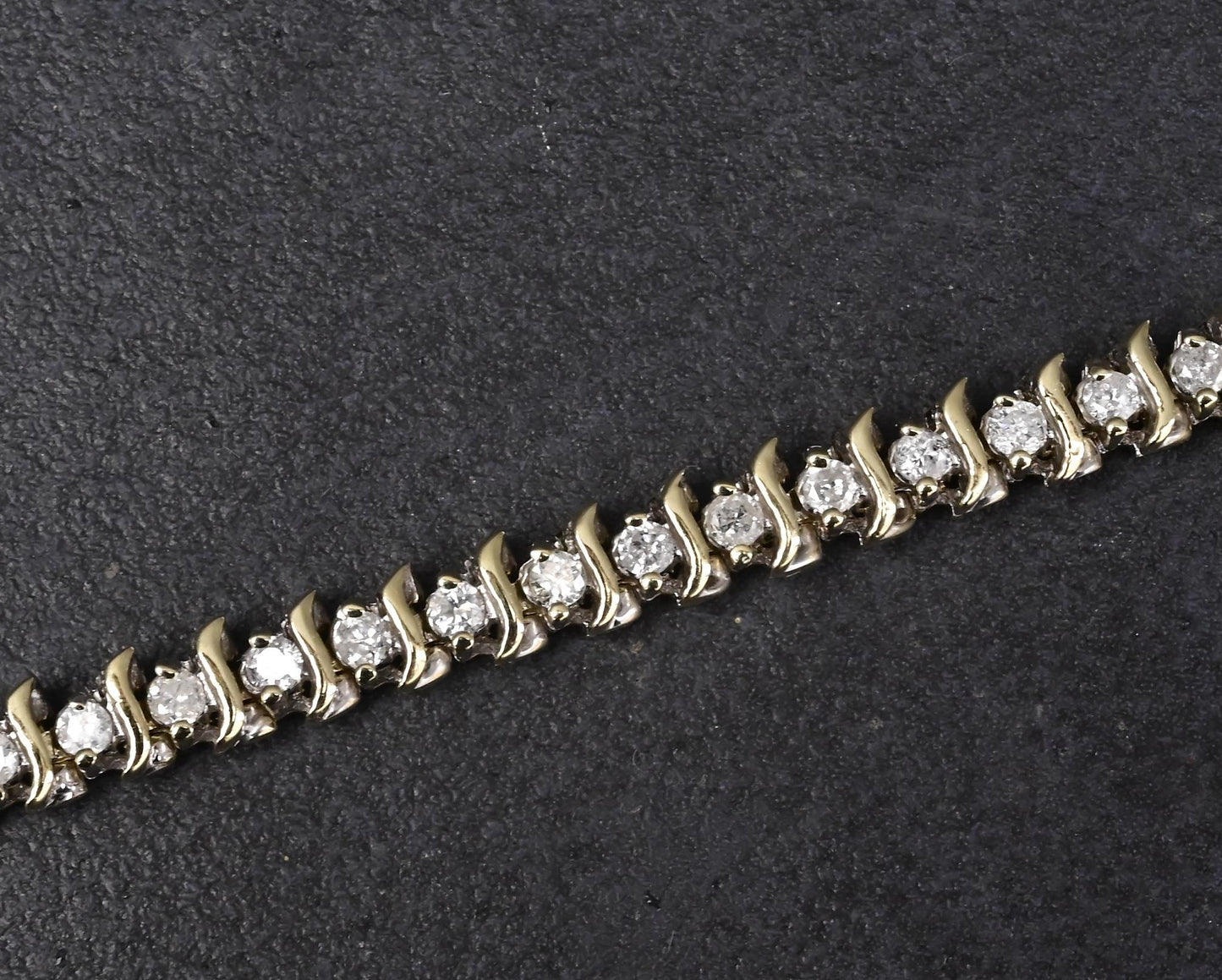14K Yellow Gold Tennis Bracelet 1.68ct Natural Diamonds IGI Certified 7”