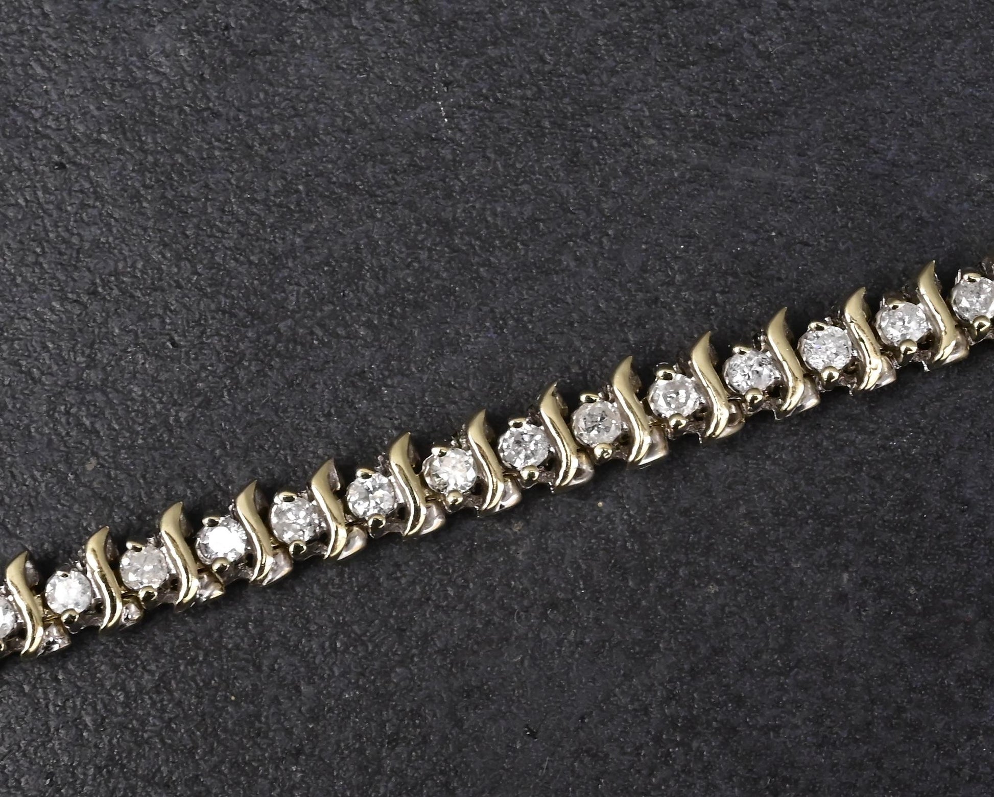 14K Yellow Gold Tennis Bracelet 1.68ct Natural Diamonds IGI Certified 7”