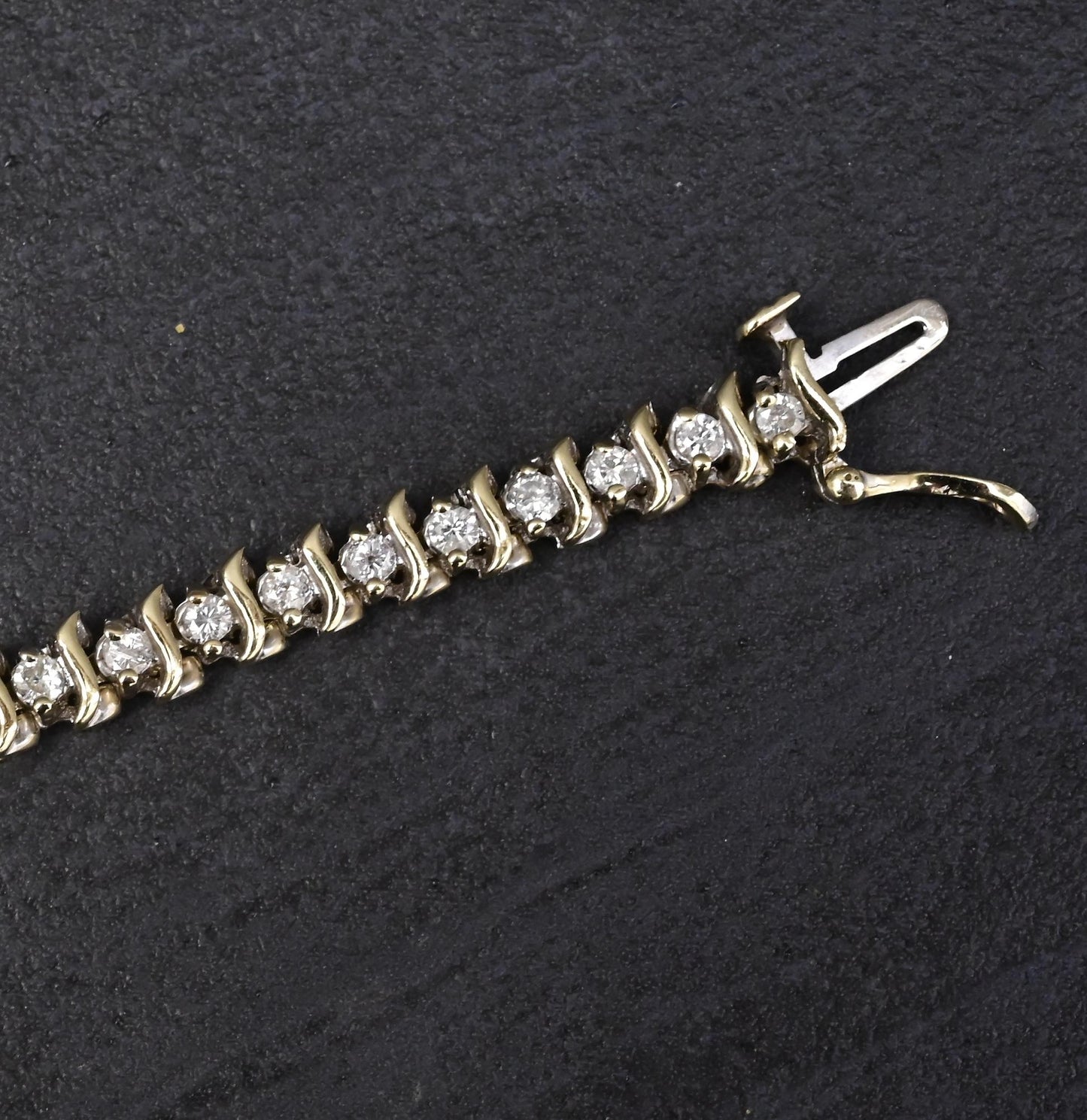 14K Yellow Gold Tennis Bracelet 1.68ct Natural Diamonds IGI Certified 7”
