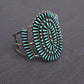Stunning Vintage Navajo Sterling Zuni Petit Point Turquoise Cuff
