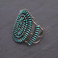 Stunning Vintage Navajo Sterling Zuni Petit Point Turquoise Cuff