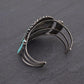 Stunning Vintage Navajo Sterling Zuni Petit Point Turquoise Cuff