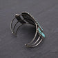 Stunning Vintage Navajo Sterling Zuni Petit Point Turquoise Cuff