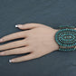 Stunning Vintage Navajo Sterling Zuni Petit Point Turquoise Cuff