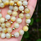 IGI Certified Natural Jade Bead Necklace – 14K Yellow Gold Clasp, 23" Length