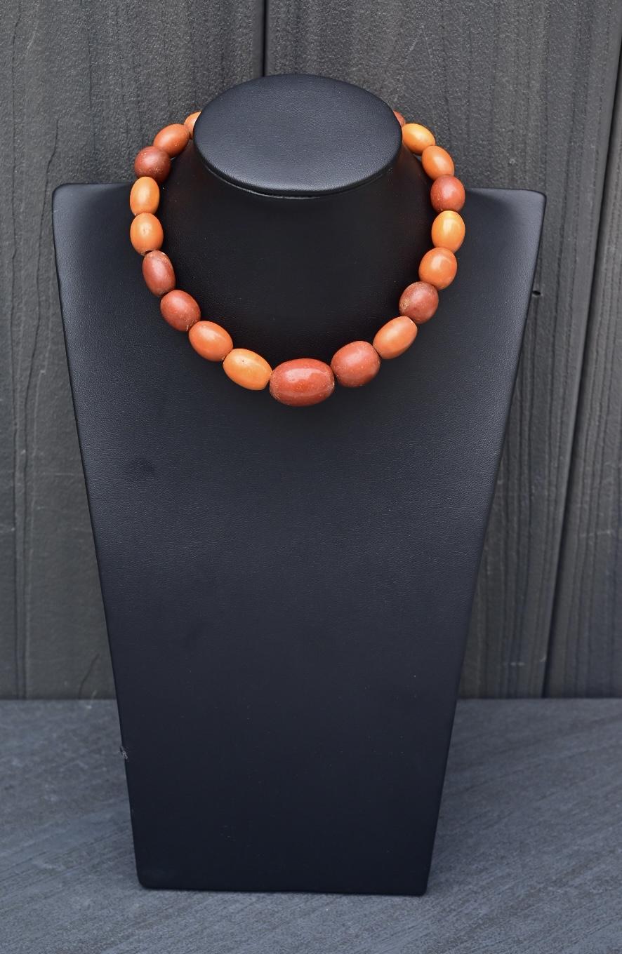 Antique Baltic Butterscotch Amber Graduated Bead Necklace 23 Beads 29.49 Grams