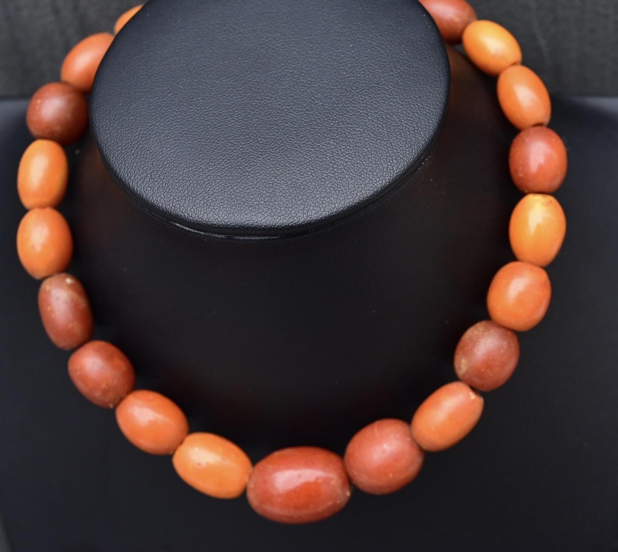Antique Baltic Butterscotch Amber Graduated Bead Necklace 23 Beads 29.49 Grams