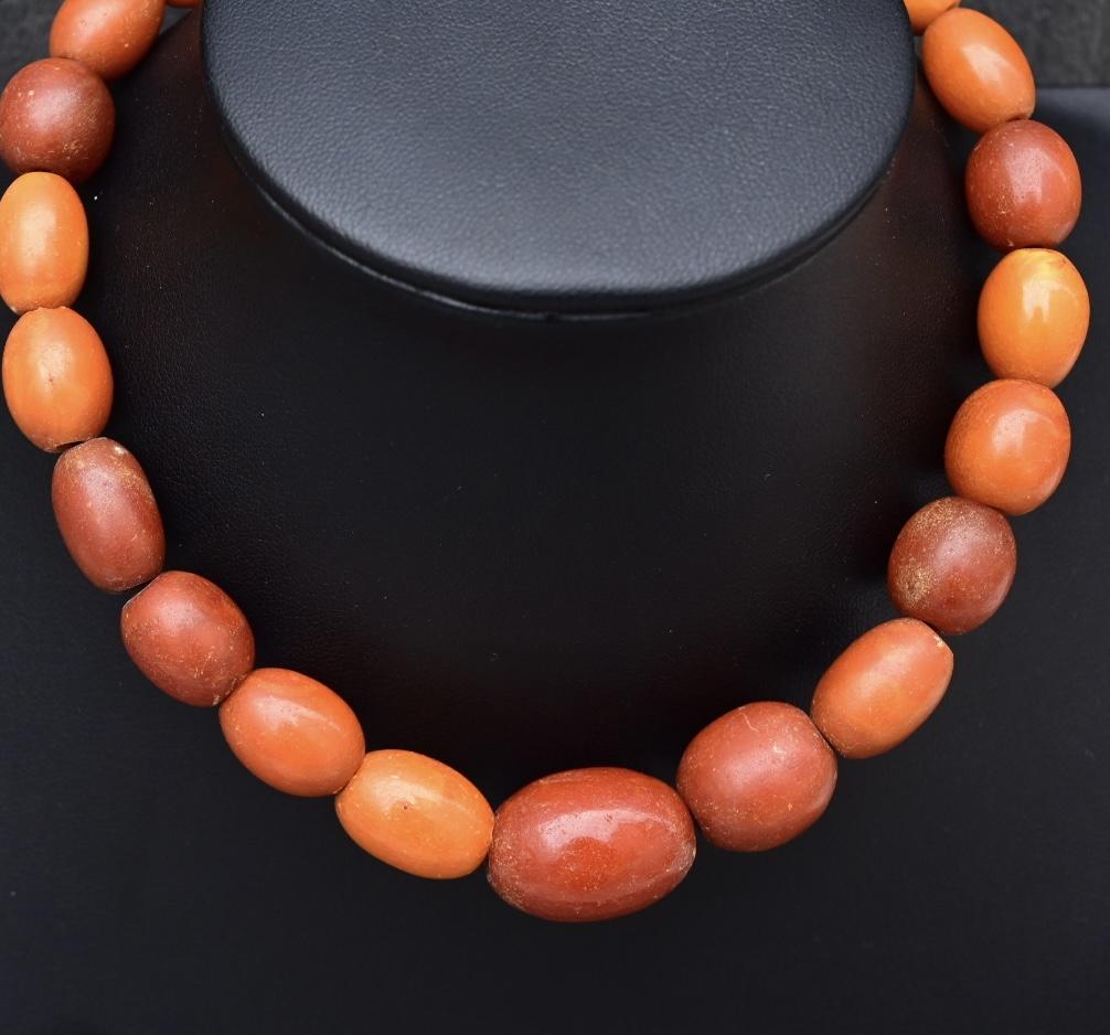 Antique Baltic Butterscotch Amber Graduated Bead Necklace 23 Beads 29.49 Grams