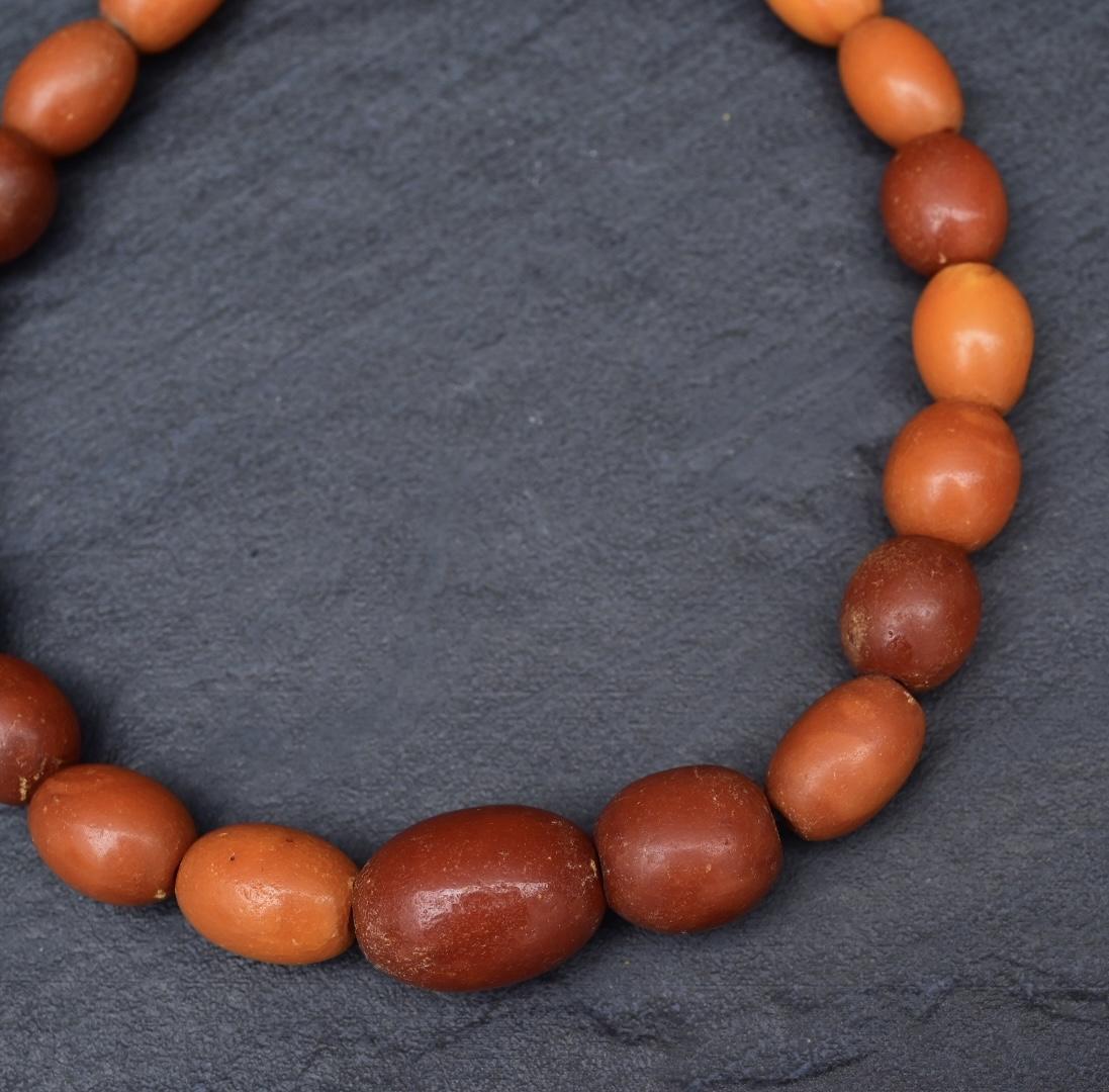 Antique Baltic Butterscotch Amber Graduated Bead Necklace 23 Beads 29.49 Grams