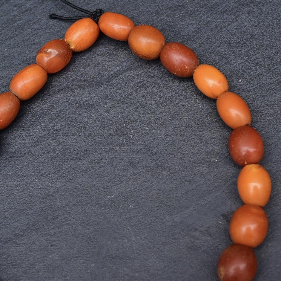 Antique Baltic Butterscotch Amber Graduated Bead Necklace 23 Beads 29.49 Grams