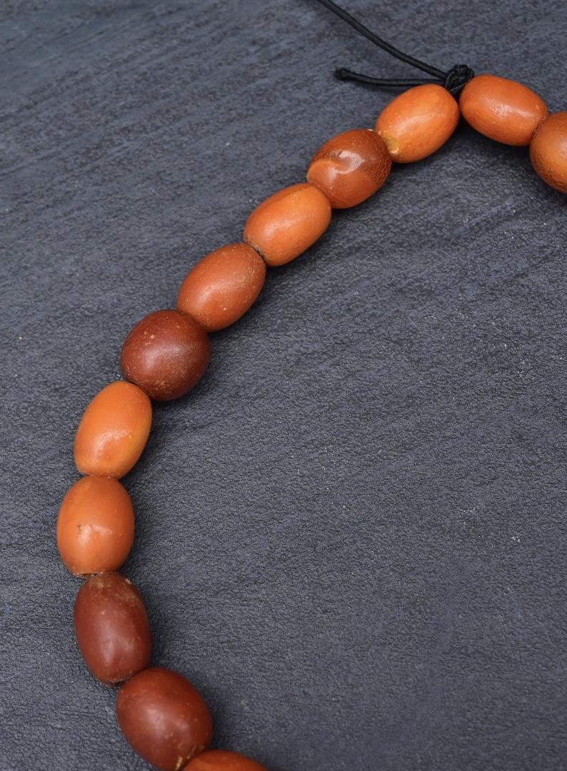 Antique Baltic Butterscotch Amber Graduated Bead Necklace 23 Beads 29.49 Grams