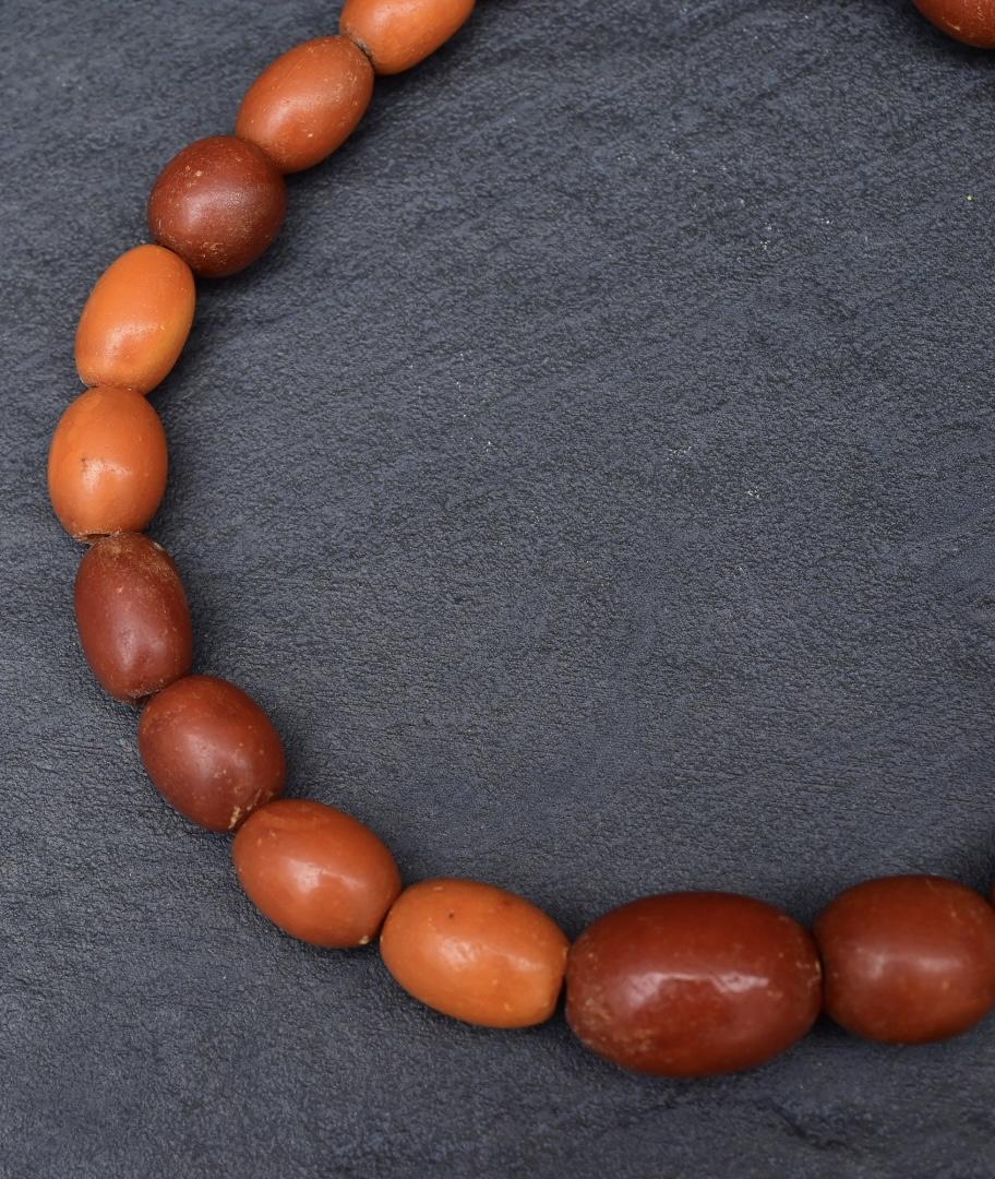 Antique Baltic Butterscotch Amber Graduated Bead Necklace 23 Beads 29.49 Grams